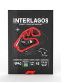 3D POSTER CIRCUITO INTERLAGOS (BRASIL) , FORMULA 1 RACER