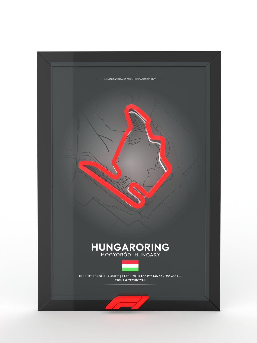 3D POSTER CIRCUITO HUNGARORING (HUNGRIA), FORMULA 1 RACER