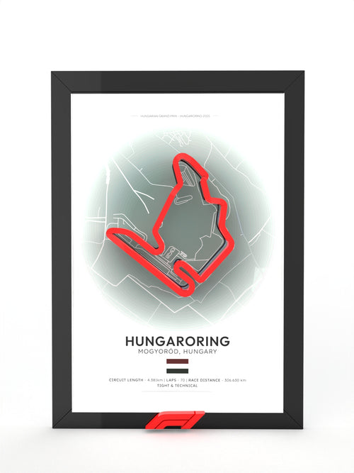 3D POSTER CIRCUITO HUNGARORING (HUNGRIA), FORMULA 1 RACER